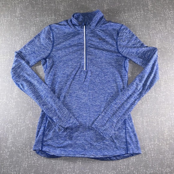 Nike Dri-FIT Pullover Womens XS Blue 1/4 Zip Long Sleeve Running Lightweight Top - Picture 2 of 9